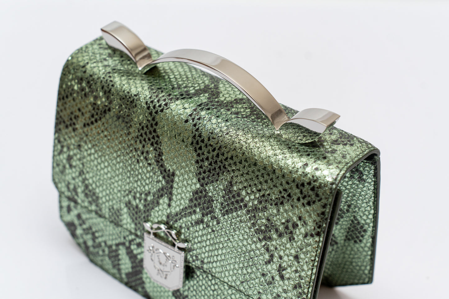 Shimmery Snake pattern shoulder bag - Genuine Italian Leather