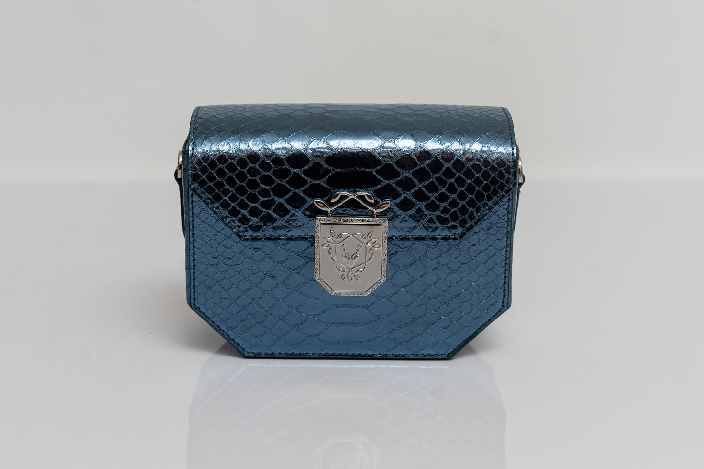 Metallic Royal Blue Belt-bag - Leather Snake pattern