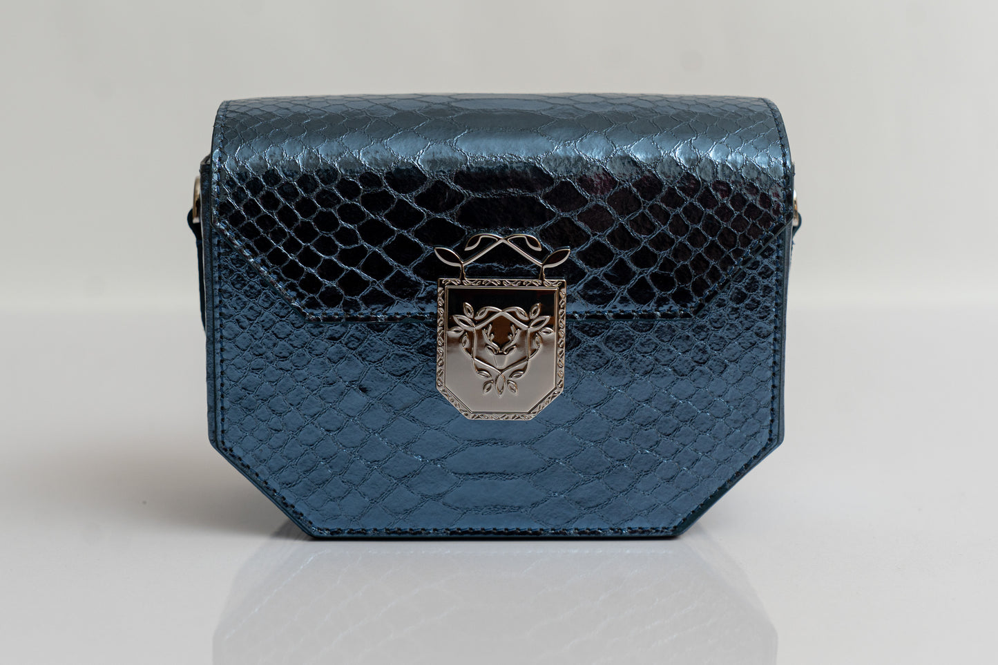 Metallic Royal Blue Belt-bag - Leather Snake pattern