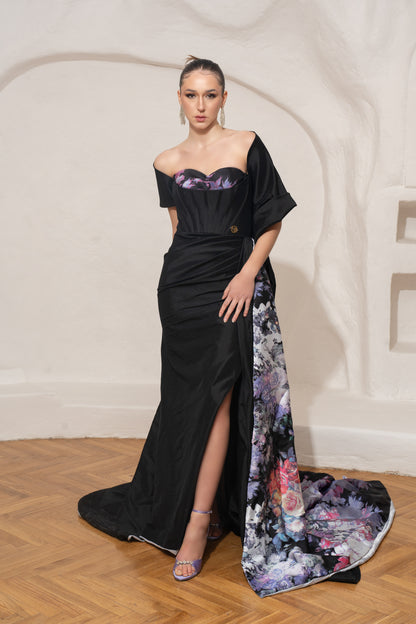 Black Floral Gown