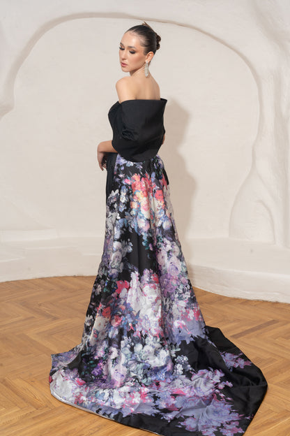 Black Floral Gown